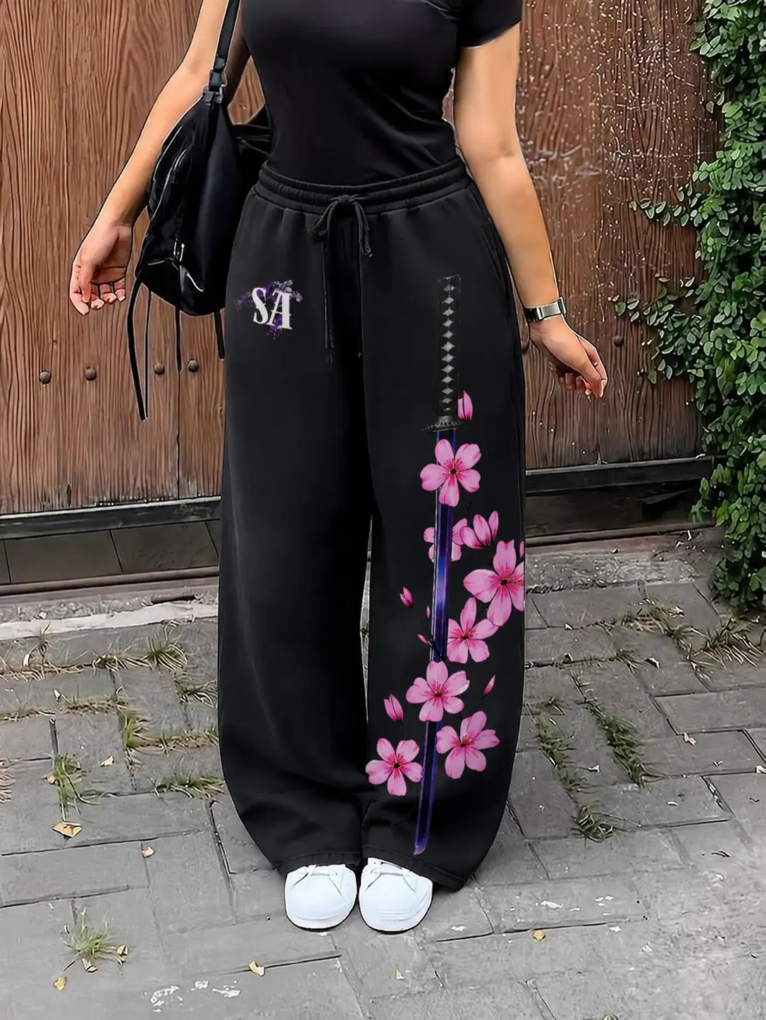 Black Sakura Sweetpants